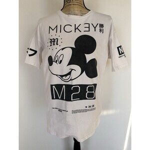 Neff M28 X Mickey Mouse Disney Colab Crew Neck T-Shirt Tee White Med Mens‎